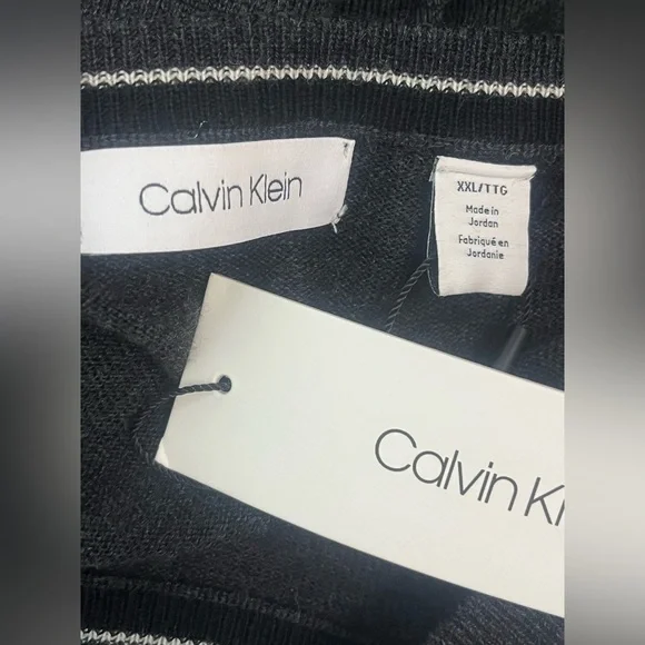 Calvin Klein Men's Dark Gray Wool Blend Crewneck Sweater Size XXL NWT